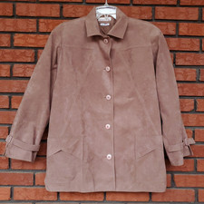 Vintage Count Romi Ultrasuede Jacket Sz 10 Beige Button Up Chore Coat USA Made
