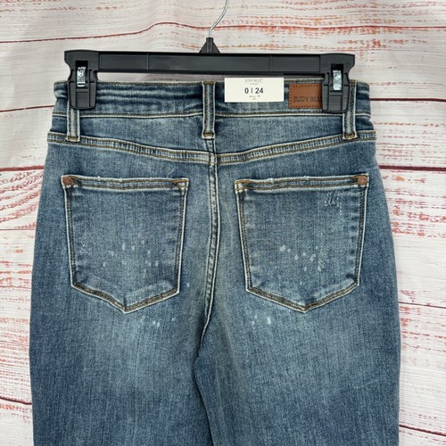 Pantalones de mezclilla Judy Blue para mujer talla 0 24 cintura alta desgastados ajuste novio NUEVO - Imagen 9 de 13