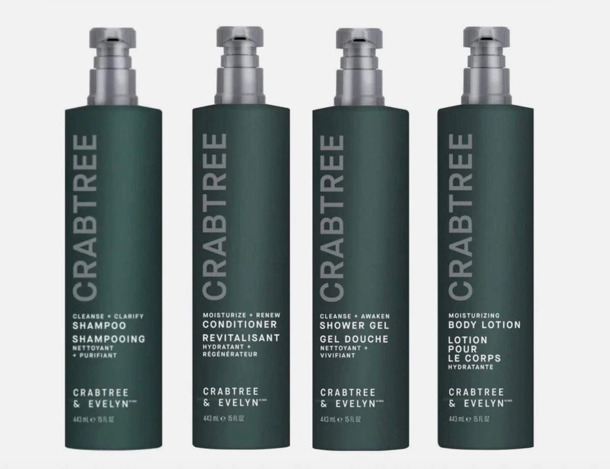 Crabtree & Evelyn まとめ売り ３種類４セットの【計１２本】C Crabtree and Evelyn Complete Bath Kit(Shampoo, Conditioner, Shower