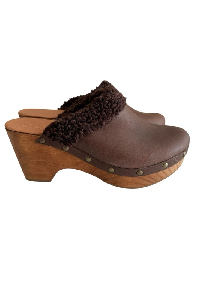 Nuevos zuecos Five Worlds by Cordani forrados de piel sintética marrón boho cómodos talla 9 Foto 3 de 4