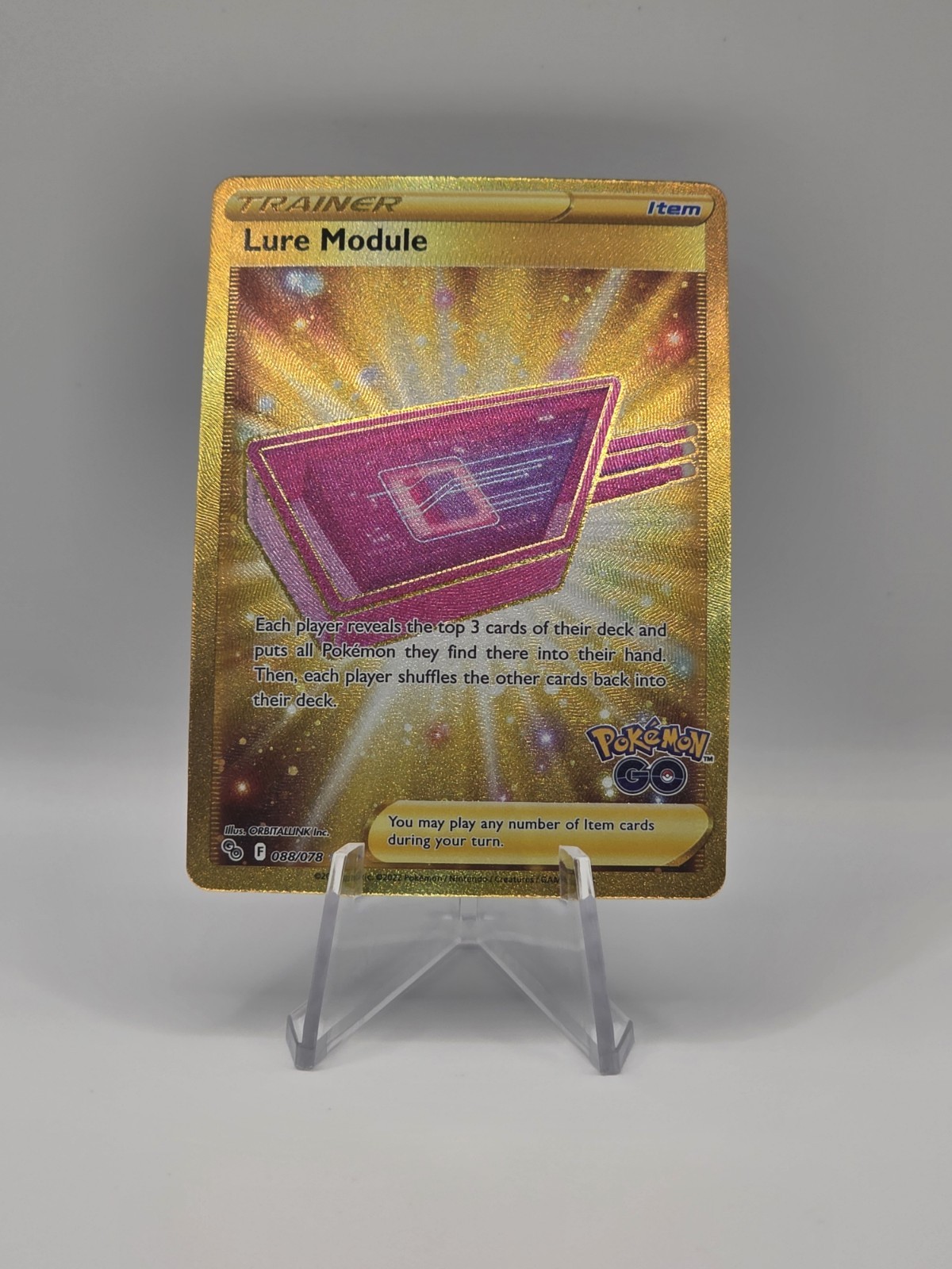 Pokemon Go Holo Gold Secret Rare Lure Module #88/78 SWSH 2022 NM/Mint