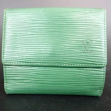 Authentic Louis Vuitton Epi Porte Monnaie Carte Credit M63484 Wallet Used 649945