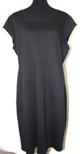 OLD NAVY Sz XL Black Knit Sheath Dress Cap Sleeves Rear Zip
