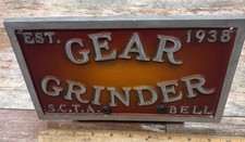 Vintage Aluminum Gear Grinders Car Club Plaque Souther California Pinstripes Vintage Aluminum Gear Grinders Car Club Plaque Souther California Pinstripes