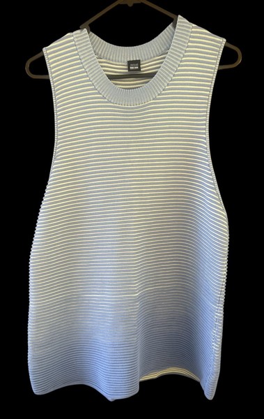 Women’s JAGGAD Mini Bodycon Dress Ribbed Blue White Medium