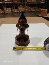 Vintage 1970's  Handmade Zulu Smoking Lady Head Ceramic Ashtray Signed 