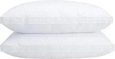 Queen Size Goose down Pillows Set of 2 - Hypoallergenic Bed Pillows 500 Fill Pow