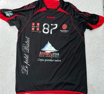Hummel Annecy Handball Jersey #87 2018 Le Petit Bistrot Black With Red