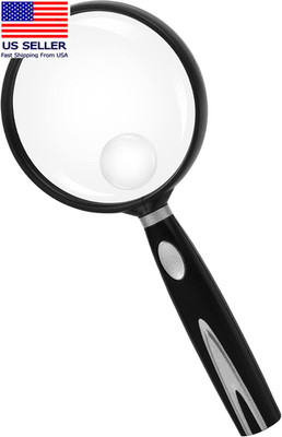 Handheld Reading Magnifier, 10X Magnifier, 75Mm Shatterproof Lens, Non-Slip Hand
