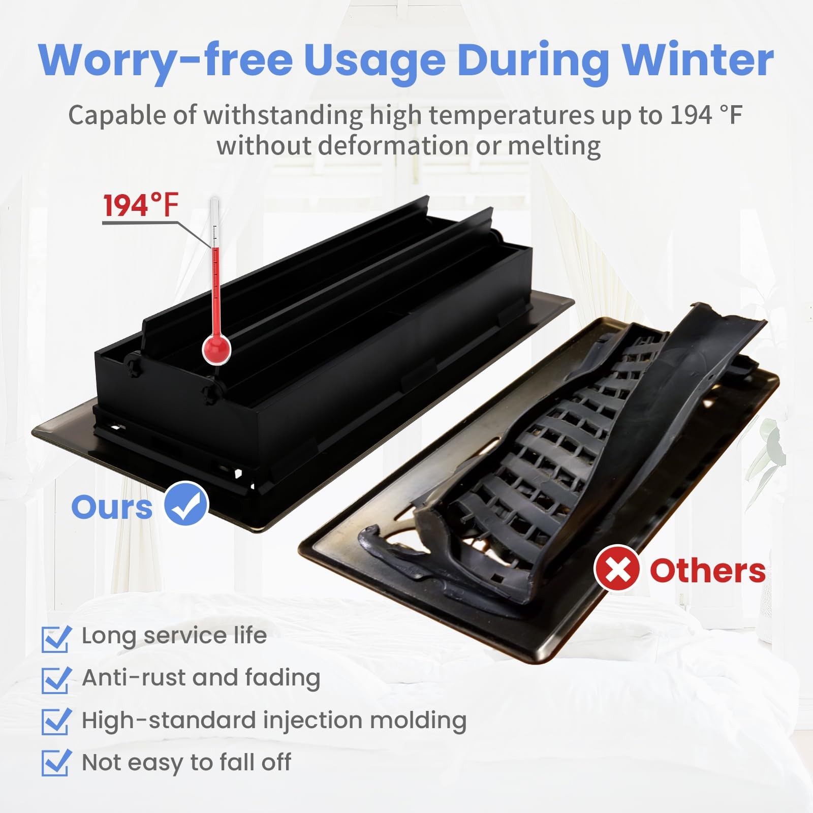 6-Pack 4x10" Heavy Duty Walkable Floor Register Antique Brass Vent Covers