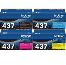 Brother TN437 High Yield Toner Cartridge 4-Pack (Black, Cyan, Magenta, Yellow)