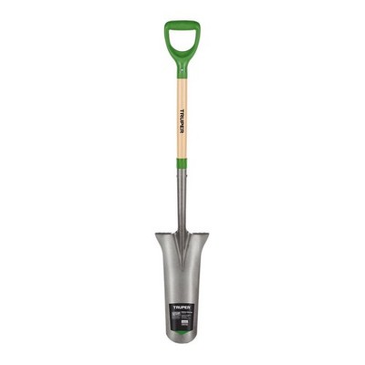 Truper Tru-Tough 48 in. Steel Round Drain Spade Wood Handle