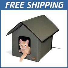 K H Heated Outdoor Cat House - Weatherproof, 2 Doors