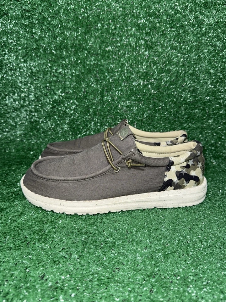 Zapatos sin cordones Hey Dude Wally Funk juveniles marrones y camuflados jóvenes talla 6 para mujer talla 7 Foto 4 de 4