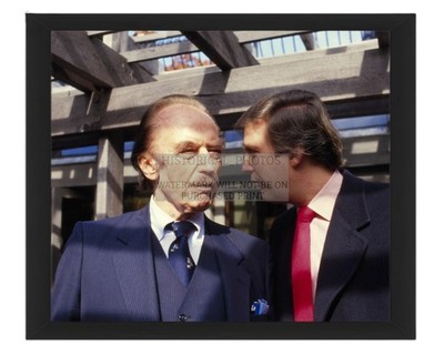 PRESIDENT DONALD TRUMP AND HIS FATHER FRED TRUMP 1986 8X10 FRAMED PHOTO