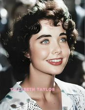 ELIZABETH TAYLOR #87 COLORIZED PHOTO 11 X 8.5 SHIPS FREE