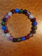 Colorful Round Bead Star Sapphire Bracelet Lab-created Ruby Sapphire Bracelet