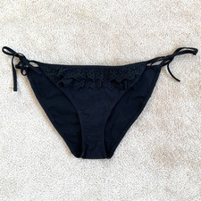 Topshop x Kate Moss Lovely Black Frill Broiderie Anglaise Bikini Bottom Size 10