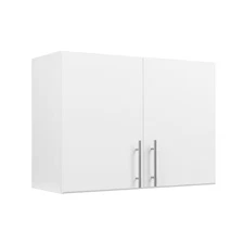 elite 32 in. wood laminate cabinet in white | wall stackable storage prepac home