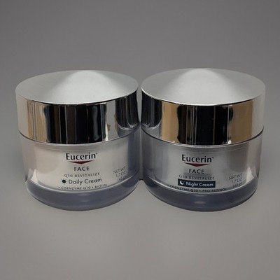 2 Pack EUCERIN Q10 Anti Wrinkle Face Cream All Skin Types AM/PM 1.7oz each READ