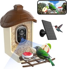Bird Feeder with Camera, 2K HD Live Video, Smart Bird Cam Solar Powered with AI