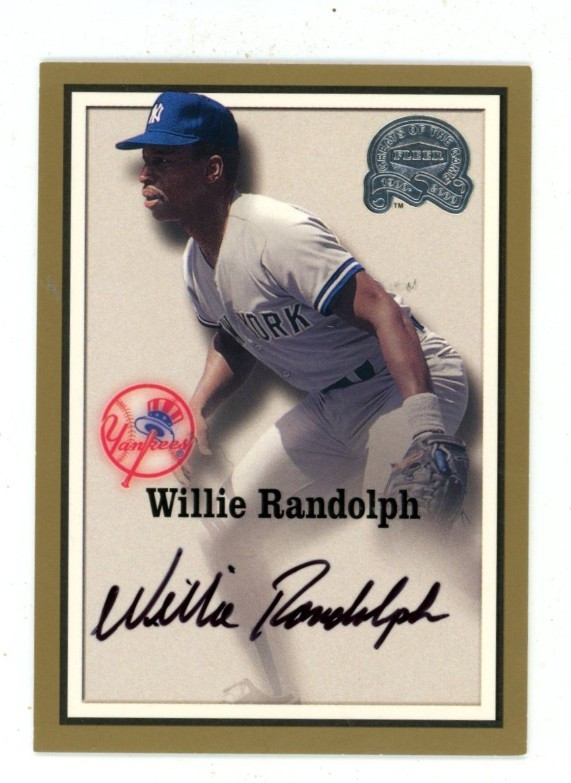 2000 Fleer Greats of the Game Willie Randolph On Card Auto Signature NY Yankees