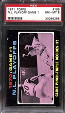 1971 Topps #199 N.L. PLAYOFF GAME 1 PSA 8 NM-MT 30398288 