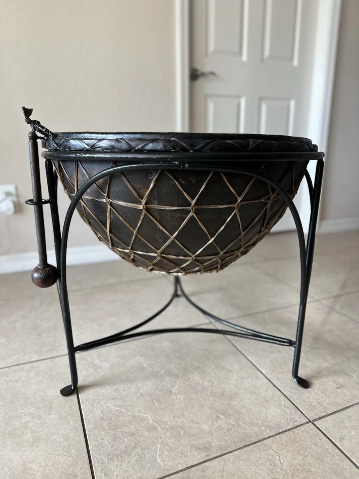 Mesas de tambor Djembe tradicionales africanas, madera artesanal y cuerda afinadas Foto 4 de 4