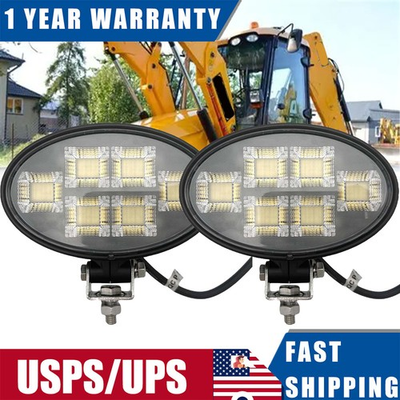 #ad #ad 2x Oval Headlight LED Flood Work Lamps for JCB Backhoe 3CX 3C 3DX 4CX 4DX 2C 2CX $138.00