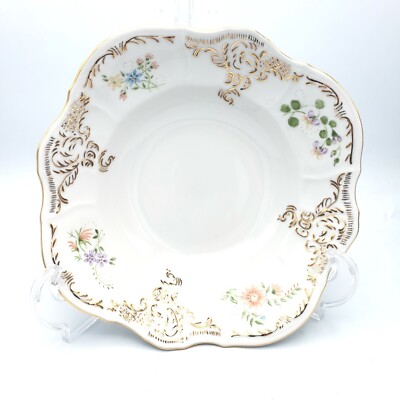 Bernadotte Porcelain 9 3/4'' Bowl Floral And Gold 1990-1999 Czech Republic Mint
