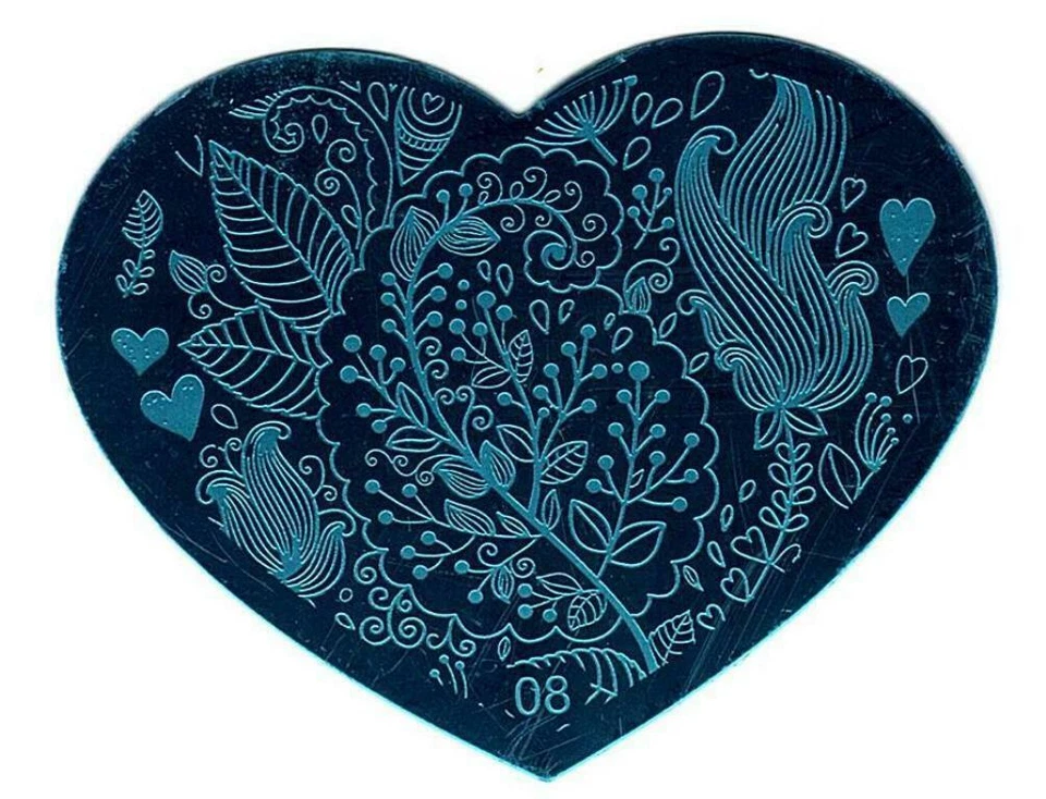 Kit raspador 10 estilos arte en uñas estampado amor corazón manicura imagen placa estampador Foto 4 de 4