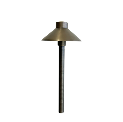 Low Voltage LED Outdoor Cast Brass Natural Bronze Path Light Area Landscaping - Picture 1 of 8