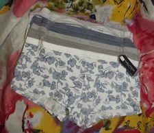 4 NEW NAUTICA NT4463 4PKFO SIGNATURE WAIST COTTON BOYSHORT PANTIES L