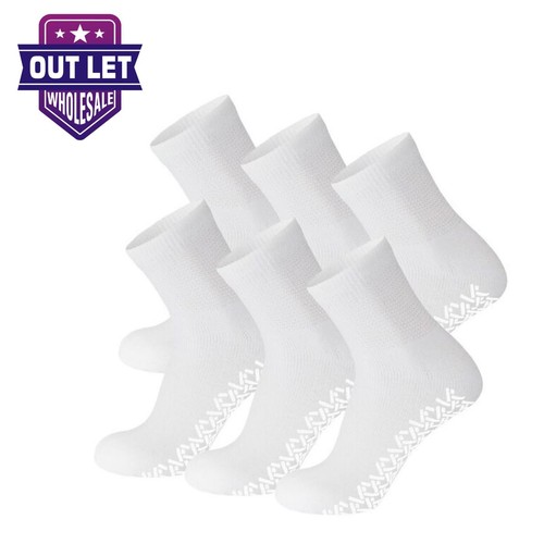 Men's Non-Skid Diabetic Cotton Quarter Socks With Non Binding Top Size 9-15 - Picture 6 of 8