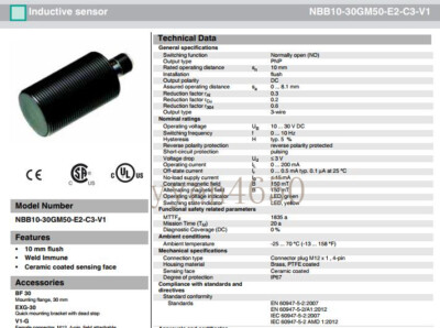 Original PEPPERL+FUCHS NBB10-30GM50-E2-C3-V1 PROXIMITY SENSOR