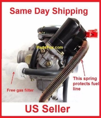 Gy6 125cc 150cc Performance Carburetor PD24 With Free Fuel Filter – Moped Scooter ATV