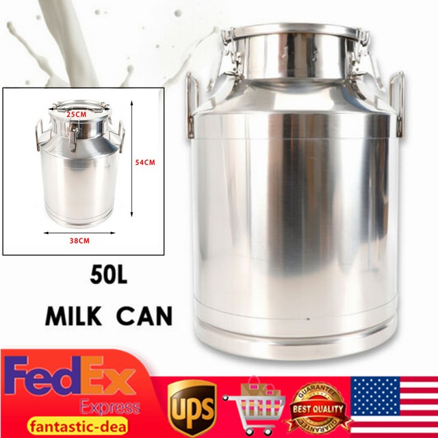 Stainless Steel 50 L Milk Can Jug Pot Dairy Liquid Storage Barrel Silicone Seal eBay