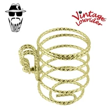 AUTHENTIC VINTAGE LOWRIDER SQUARE TWISTED STEEL GOLD BICYCLE CUP HOLDER.