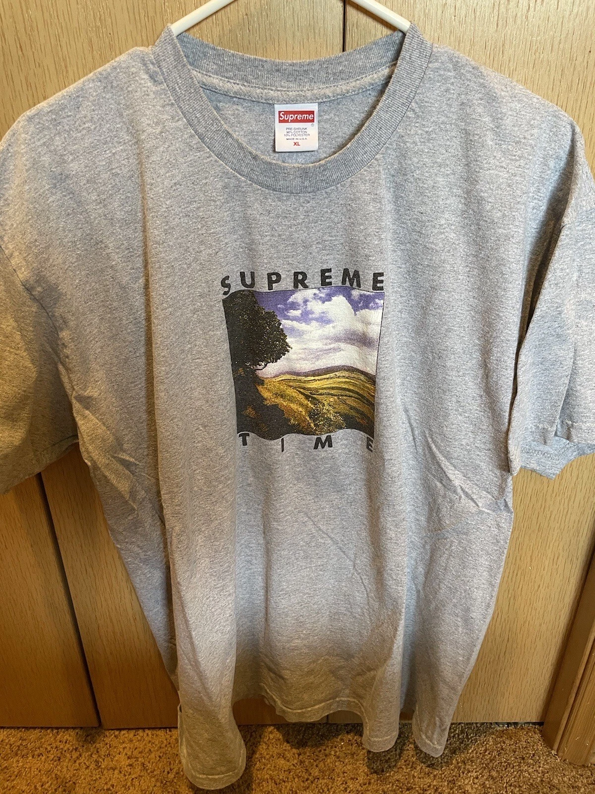 T shirt Supreme « Supreme Time », gris   Taille XL   Collection SS20
