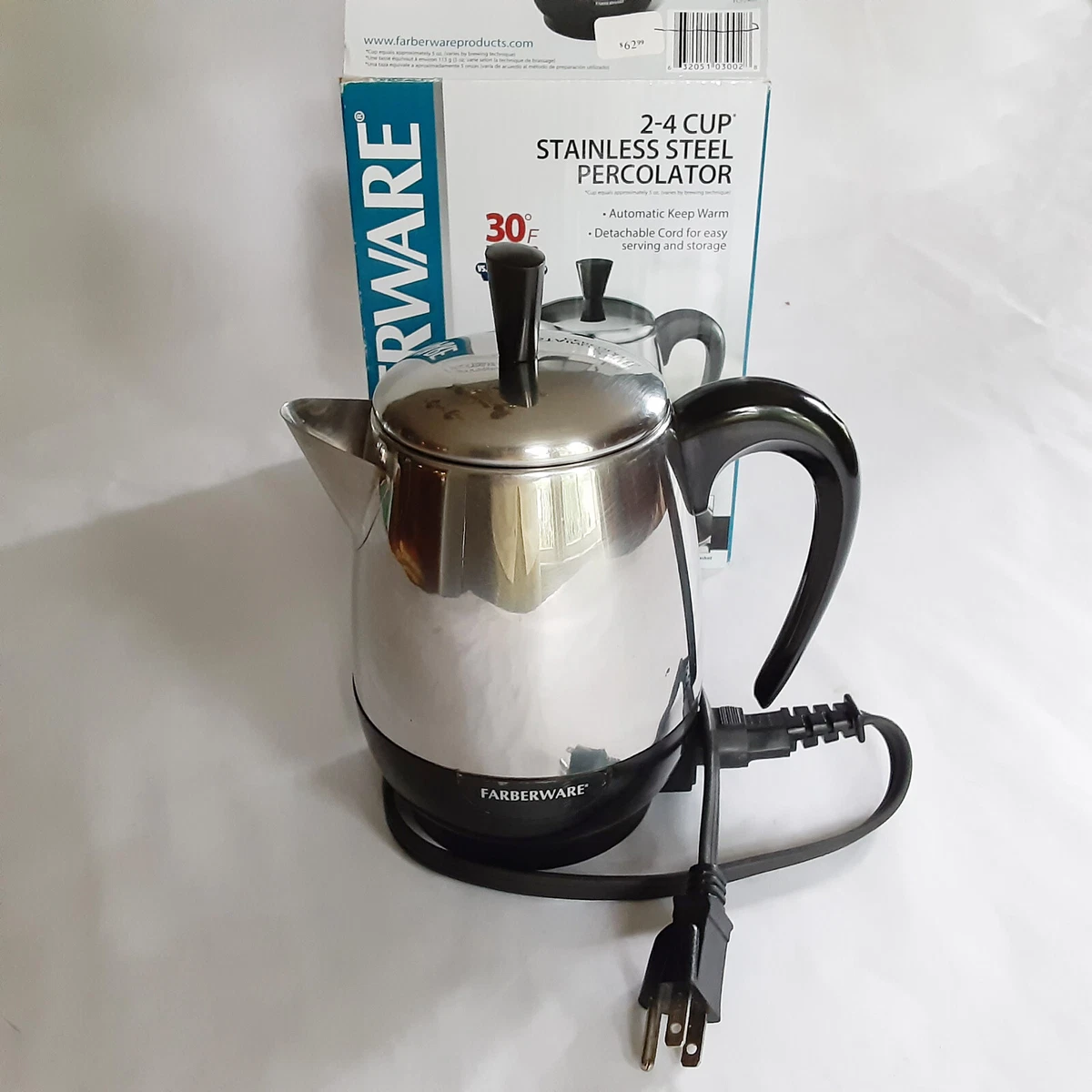 2-4 Cup* Electric Percolator, Stainless Steel