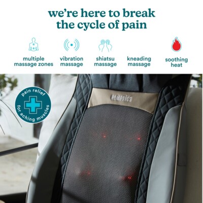 Homedics Shiatsu Elite II Massage Cushion with Soothing Heat UK