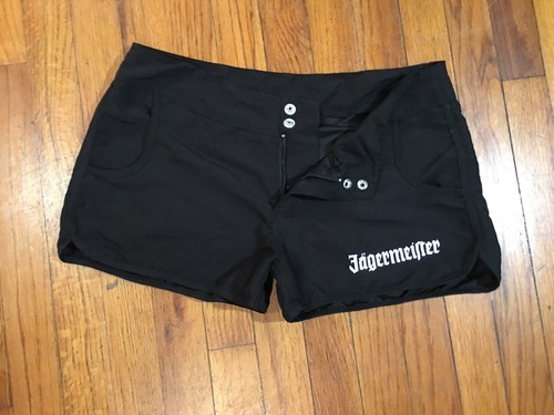 Jagermeister Women's Shorty Shorts Black Adult Size S Small Fits 30 Polyester VG - Picture 6 of 12