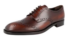 PRADA Wingtip Brogue Derby Dress Shoes - 2EA143 - Brown - NEW -  US 10.5 EU 43,5