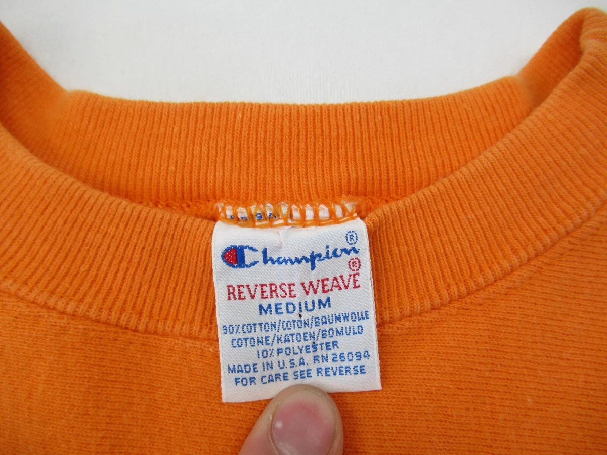 Champion Reverse Weave Sweatshirt Mens M Vintage Orange Made in USA
