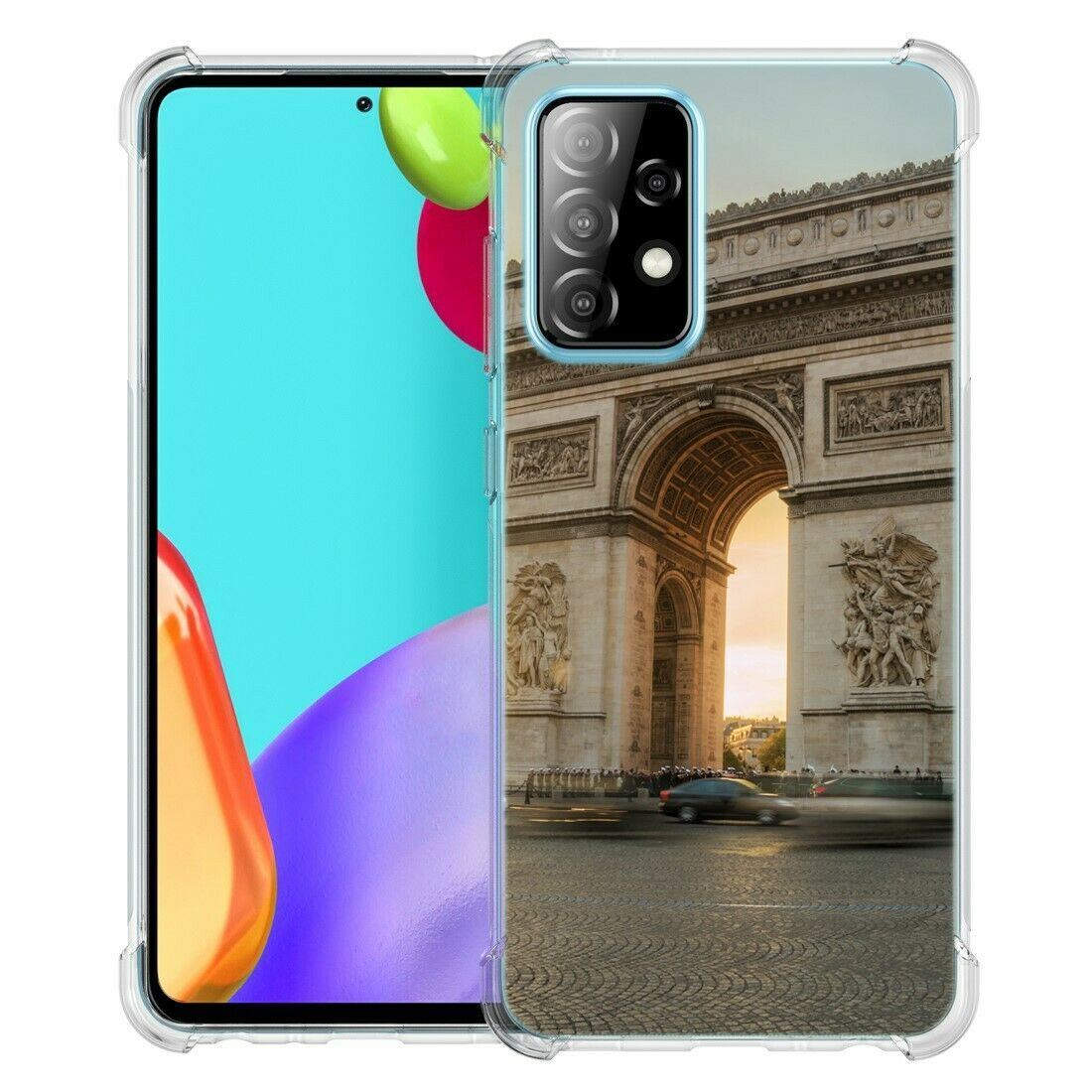 Arc De Triomphe)ShockProof TPU phone case cover(Clear)for