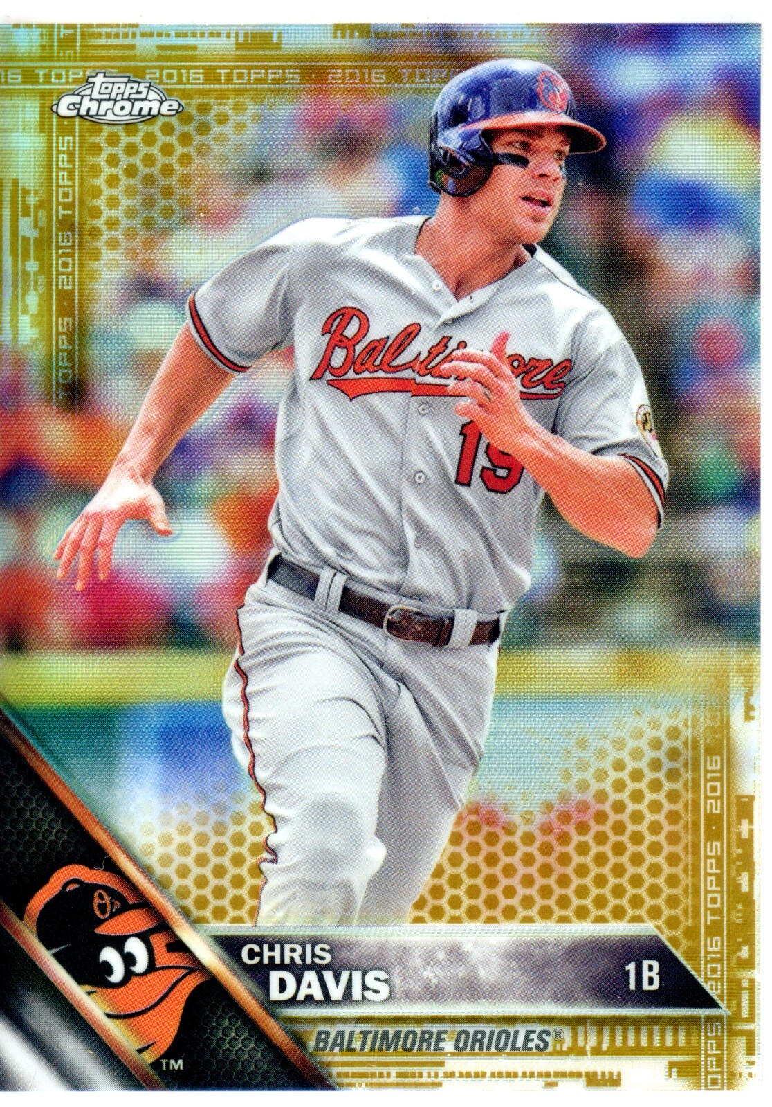 2016 Topps Chrome Gold Refractor #47 CHRIS DAVIS Orioles 27/50