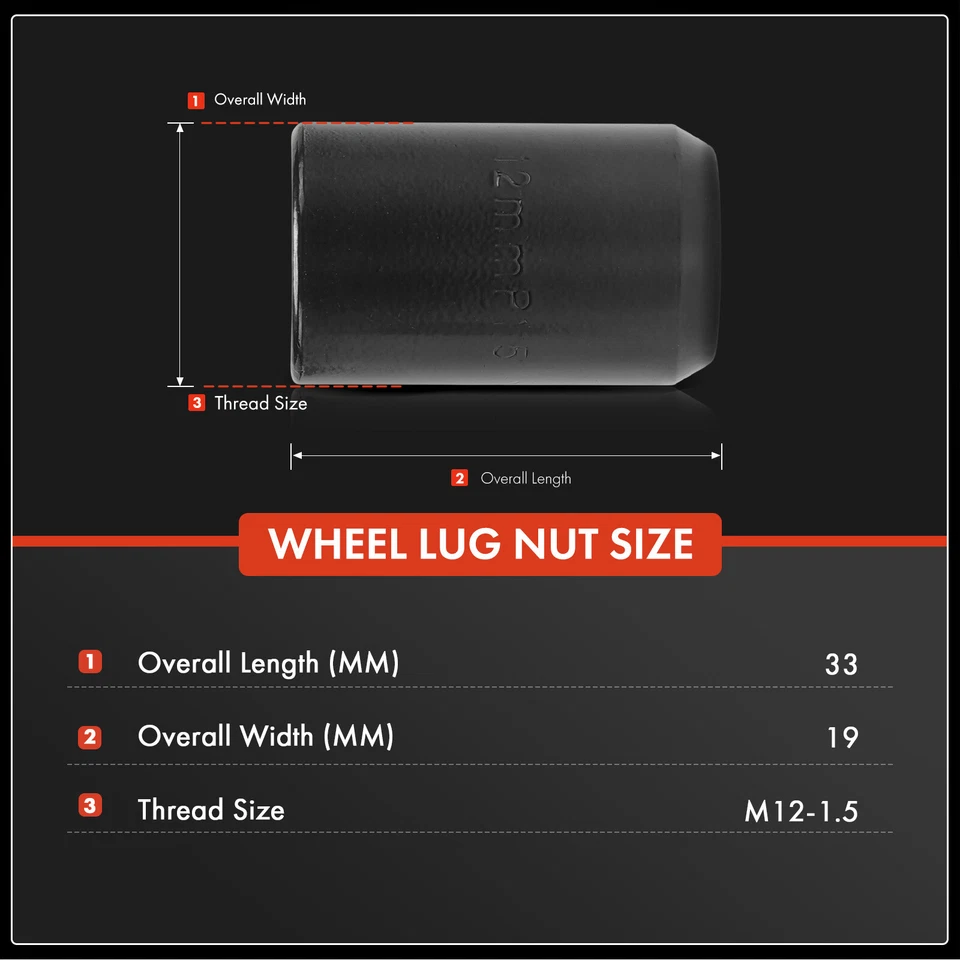 Porca de roda dianteira e traseira M12-1.5 para Honda CR-V Civic Odyssey Acura MDX RDX - Imagem 2 de 4