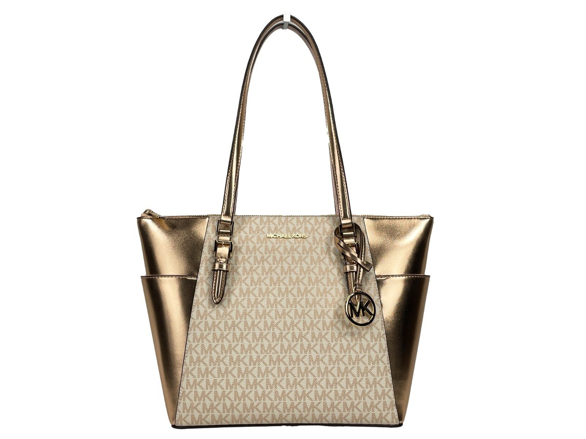 SALE！MICHAEL KORS★トートバッグ Michael Kors Charlotte Signature Leather Large Top Zip Tote