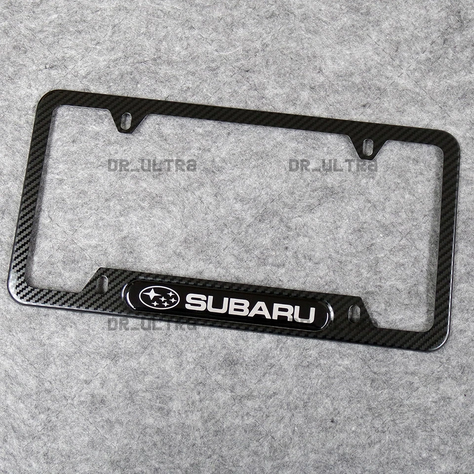 Subaru Sport Front or Rear Carbon Fiber Texture Style License Plate Frame Cover - Image 3 of 4