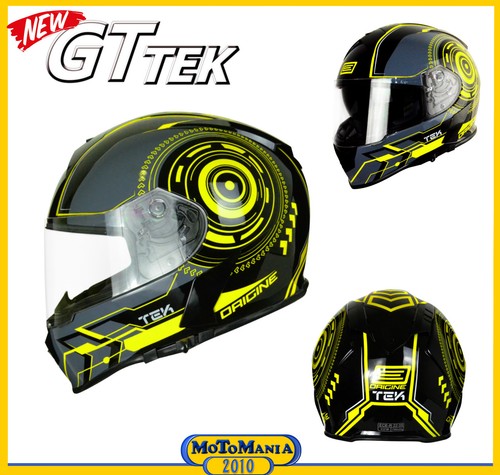 CASCO INTEGRALE CON VISIERINO SOLARE ORIGINE GT TEK YELLOW FLUO TG XS | eBay
